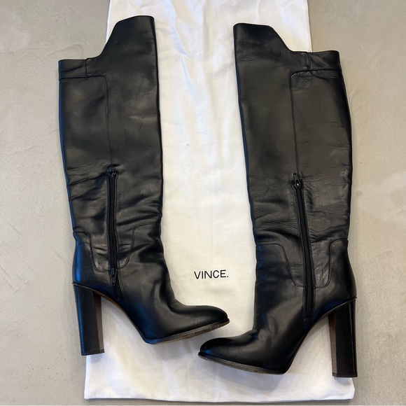 VINCE Dempsey Over the knee Boots with Block Heel, Black, 7.5 - Picture 2 of 13